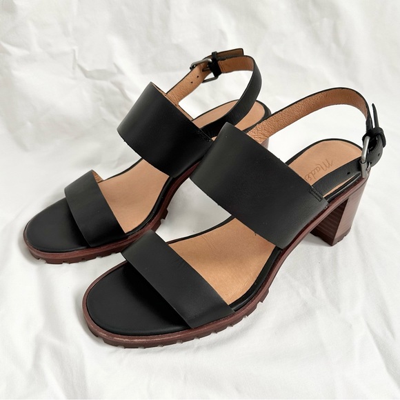 Madewell The Kiera Lugsole Sandal Black 9 - Picture 4 of 15